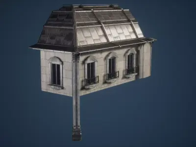 Small Residental Window Game Ready Low-poly 3D model