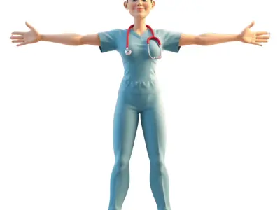 Animated Medical Professional model pack Low-poly 3D model
