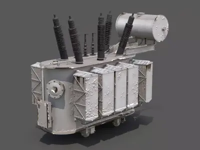 Old Large Electrical Transformer 3D model