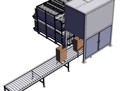 Automatic keyboard box packing machine 3D model