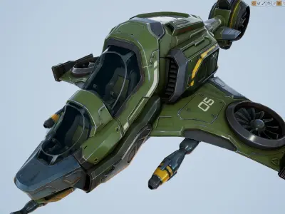 Scout Spaceship - game model Low-poly 3D model