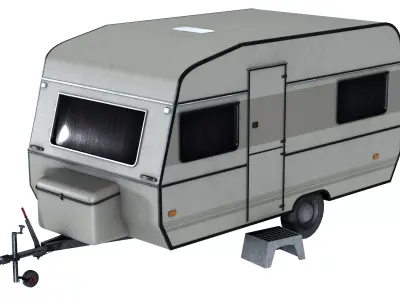 Caravan Trailer 6M Low-poly 3D model