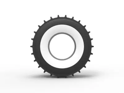 SHERP whitewall tire 2 Scale 1 to 25 3D print model