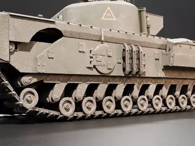 Churchill Mk VII A22F- WW2 British Heavy Tank Low-poly 3D model