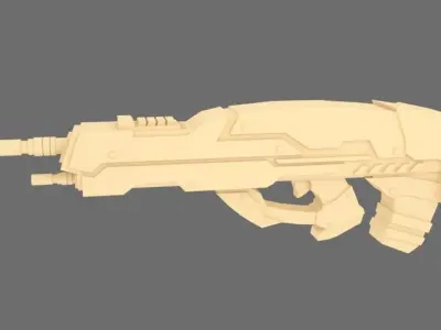 Scifi Gun 01 3D Model Low-poly 3D model