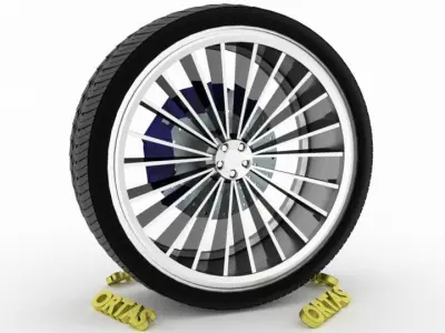 ORTAS CAR WHEEL RIM 87 GAME READY WHEEL RIM TIRE 3D model