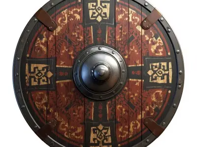 Viking Round Shield 3D Model v01 Low-poly 3D model