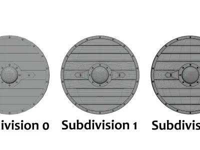 Round Shield - Low Poly to High Poly 3D model