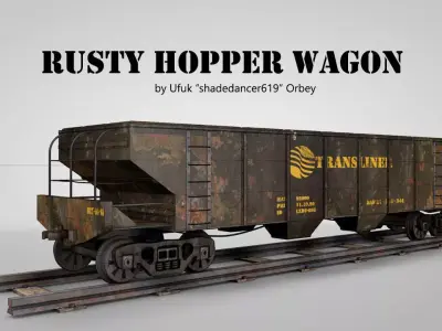 Rusty Hopper Wagon 3D model