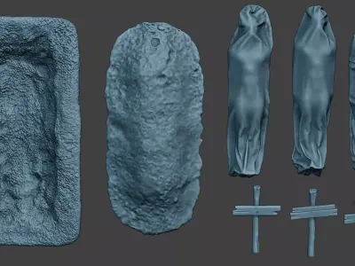 German soldier ww2 Tombs and Corpses G6 3D print model