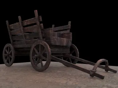 Medieval Carriage  Low-poly 3D model