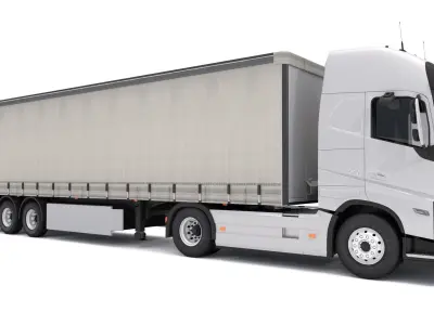 Volvo fh16 with Industrial Trailer 3D model
