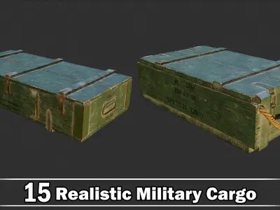 15 Realistic Military Cargo Game Ready VOL02 Low-poly 3D model