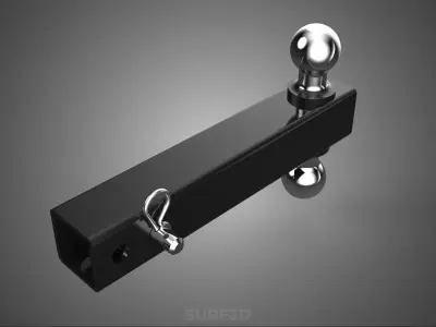 DOUBLE BALL HITCH MOUNT RECEIVER REVERSIBLE DROP TOWING TRAILER 3D model