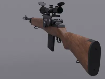 M1A Springfield Rifle Free 3D model