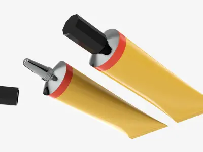 Instant super glue tin tube 01 3D model