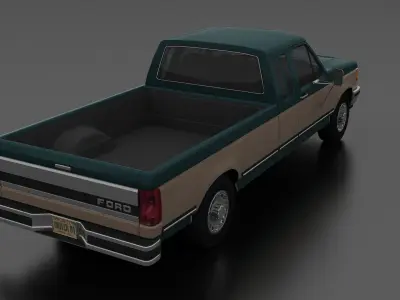 F-Series F-250 XLT Lariat Pickup SuperCab 1987 Low-poly 3D model