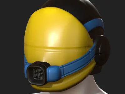 Gas mask helmet scifi fantasy armor hats military  Low-poly 3D model