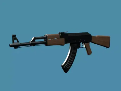 High Poly Ak 47 Model 3D model