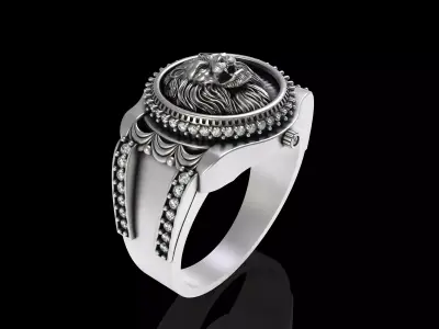 Lion ring 3D print model 17