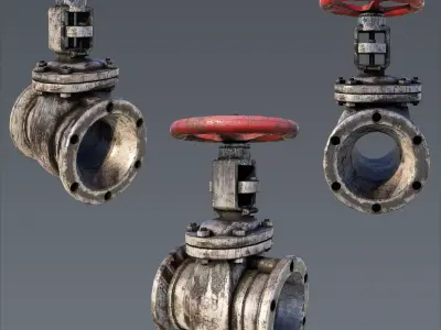 Gate Valve pbr   Low-poly 3D model