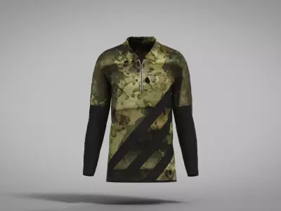 Military Outfit - T-shirt Low-poly 3D model 21
