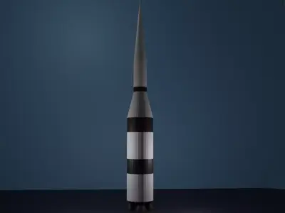 Lowpoly Rocket Blender Low-poly 3D model
