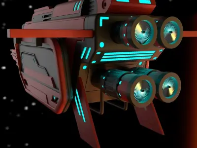 SpaceShip 3D model 5