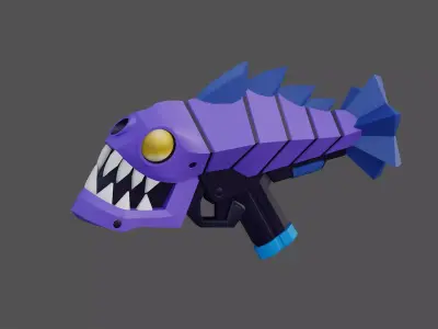 Shark Pistol Game Ready 3D Model Low-poly 3D model