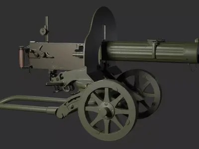 Maxim machine gun Low-poly 3D model
