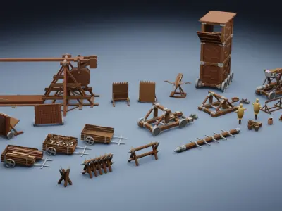 Low Poly Ancient Apparatus Low-poly 3D model