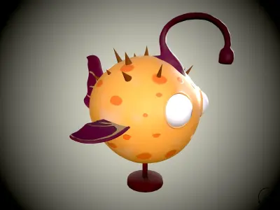 3D Stylized fish Low-poly 3D model