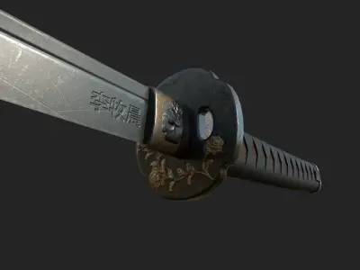 Katana of a Samurai  Low-poly 3D model