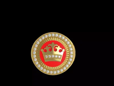 Crown Ring 3D print model 6