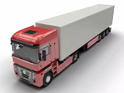 Magnum and Box Trailer 3D model