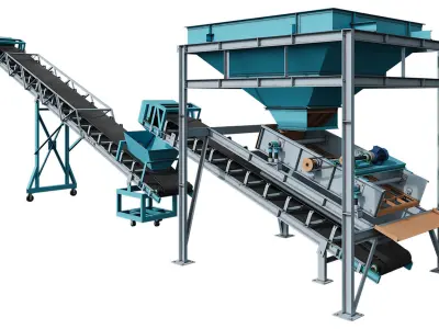 Vibrating Screen Machine for Concrete Batching Plant 3D model