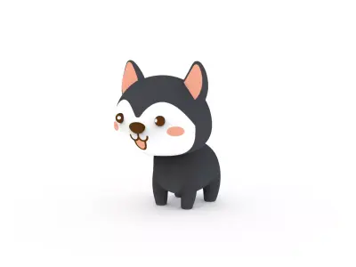 Cartoon Wolf v001 character  3D model