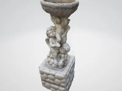 monument12 marble fountain with two figurines 3D model