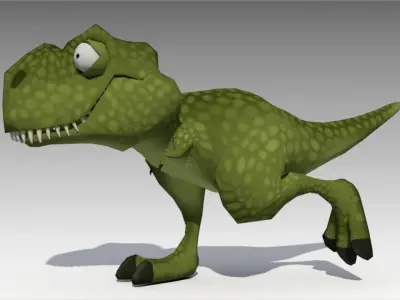 Rex Toon Animated Low-poly 3D model