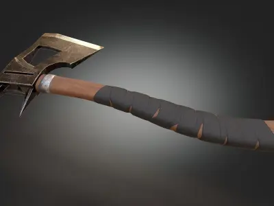 Axe military weapon PBR game readey  Free low-poly 3D model