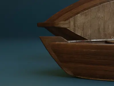 Wooden Boat - PBR Low-poly 3D model