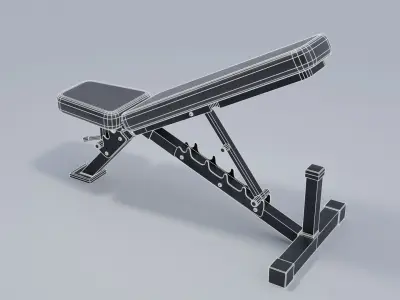 Weight Bench 4K and 2K Textures Low-poly 3D model