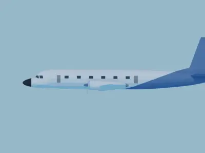 free lowpoly fictional plane model Free low-poly 3D model