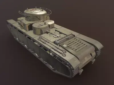 Tank T-35 Low-poly 3D model