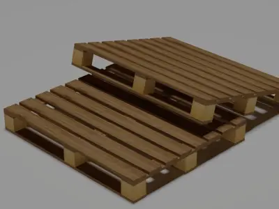  Low Poly  -Forklift Palette  Low-poly 3D model