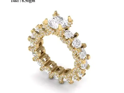 Solitaire Engagement Art Deco Ring 3D print model 39