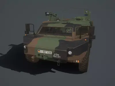 Fennek army vehicle Low-poly 3D model