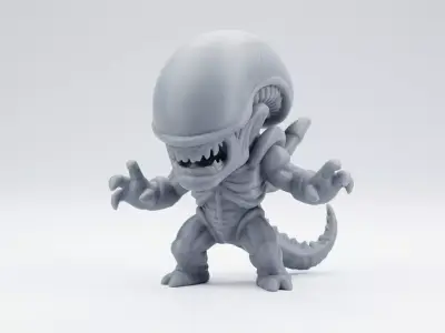 Alien Xenomorph Chibi Sci-Fi 3D Printable Model STL  3MF 3D print model