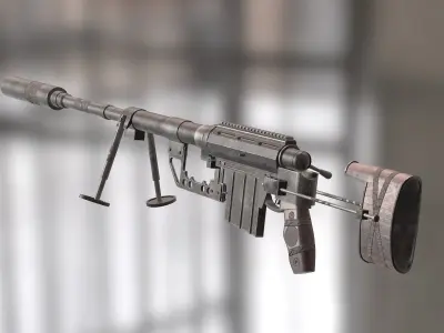 M200-withoutscope machine gun Low-poly 3D model