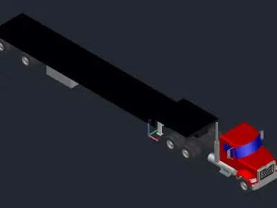 Flatbed Truck 3D model